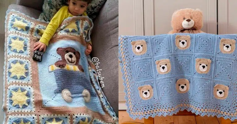 Colchas de Crochê Infantil de Bichinhos com Gráfico para Copiar