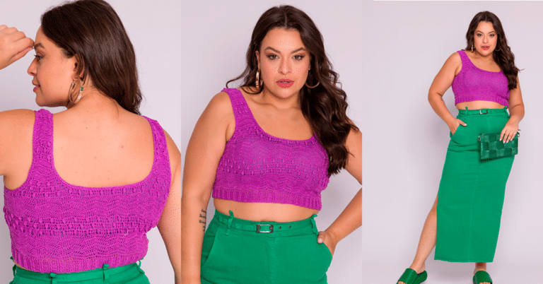 Aprenda a Fazer o Mais Lindo Cropped em Crochê Roxo Cítrico