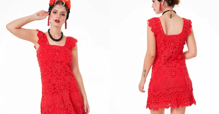 Incrível e Fresquinho: Vestido em Crochê Vermelho Brilho