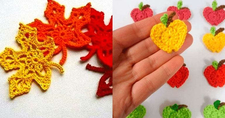Os Mais Fofos Mini Apliques de Crochê com Gráficos para Copiar