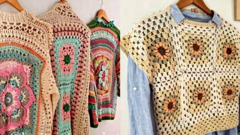 Squares e Pontos de Crochê para Croppeds, Blusas e Coletes Parte 1