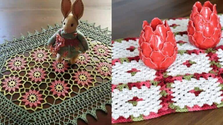 Caminhos de Mesa em Crochê para Diferentes Decorações