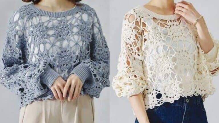 Leveza Artesanal: Blusas Delicadas em Crochê com Gráficos