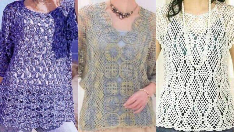 Blusas Delicadas em Crochê com Gráficos Expetaculares