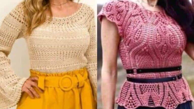 Belíssimas Blusas em Crochê Feminina: Passo a Passo com Gráficos