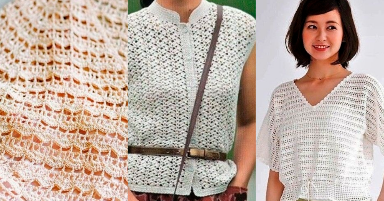 Mais Belas Blusas de Crochê Feminina com Gráficos dos Pontos