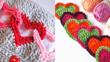 Vídeo e Gráficos de Como Fazer Pontos de Crochê Corações