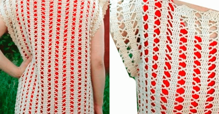 Blusa em Crochê de Bruges - Renda de Brugues com Gráficos