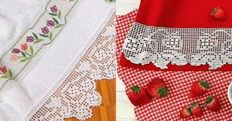 Barradinhos de Crochê Variados para Toalhas e Panos de Prato
