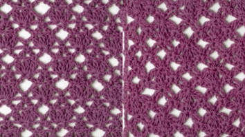 Pontos de Crochê Diferentes com Gráficos e Amostrinhas Vinho