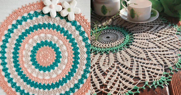 Belíssimos Centros de Mesa em Crochê com Gráficos Detalhados