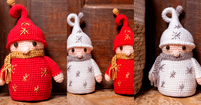 Artesanato de Natal: Amigurumi Encantador Elfo Peso de Porta