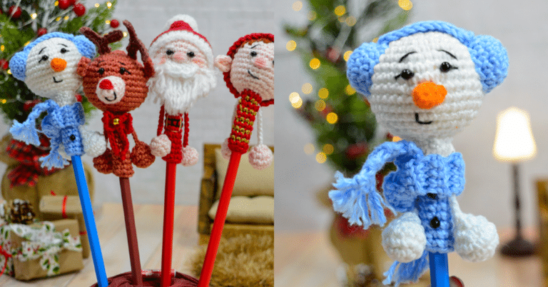 Amigurumi de Natal Ponteira Boneco de Neve Passo a Passo