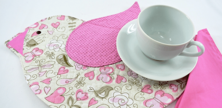Patchwork Alado: Descanso de Caneca Passarinho - Com Molde