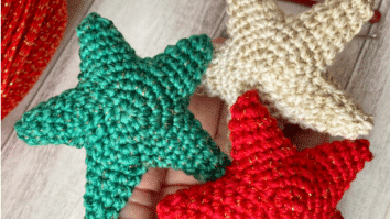 Varal de estrelas em crochê de Natal