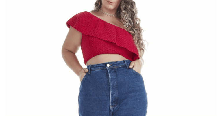O Mais Lindo Cropped de um Ombro só em Crochê para o Natal