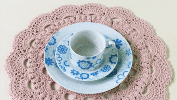 Sousplat de Crochê Rosa