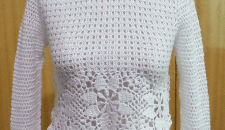 Blusa de Crochê Branca: Uma Linda forma de passar a virada!