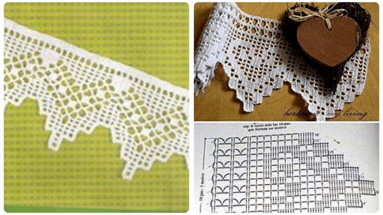 Os Mais Lindos Bicos de Crochê com Gráficos para Copiar