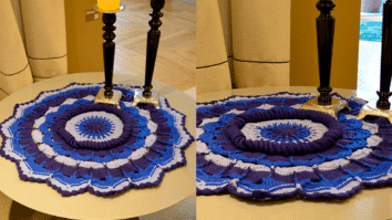 Decoração: Toalha de Mesa em Crochê Lavanda com Gráficos