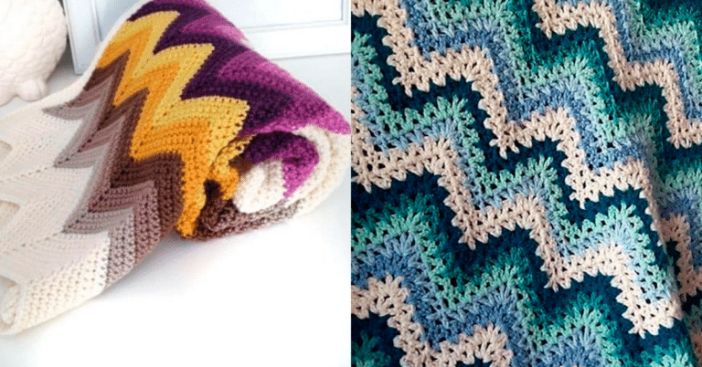 Gráficos do Ponto de Crochê Chevron ou Zig Zag - Faça Facilmente Mantas, Tapetes, Blusas
