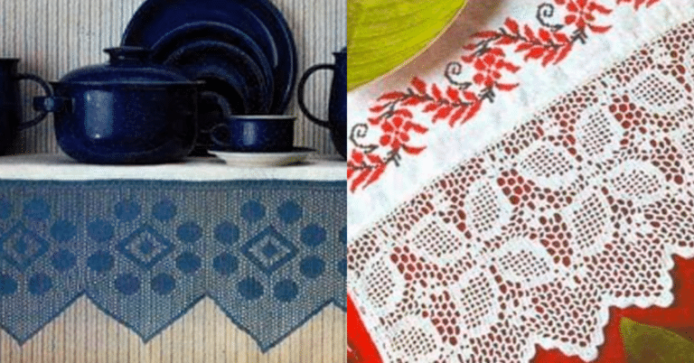Lindos Barrados de Crochê para Guardanapos com Gráficos
