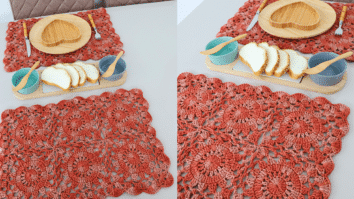 Jogo Americano de Crochê Cobre com Gráficos para Copiar