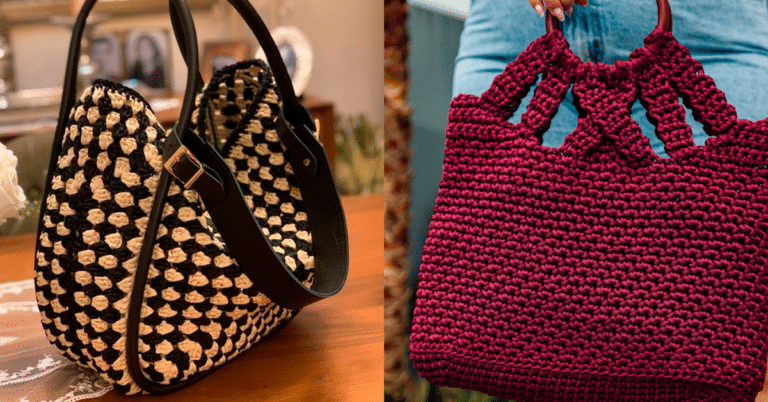 Bolsas de Crochê Simples e Bonitas - Inspirações