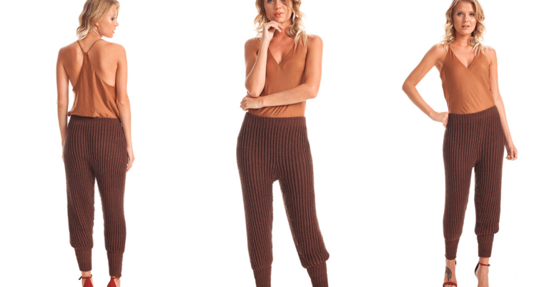 Calça de Tricô Tabaco com Passo a Passo Detalhado e Gráficos