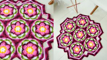 Passo a Passo: Tapete em Crochê Sextavado Floral com Gráficos