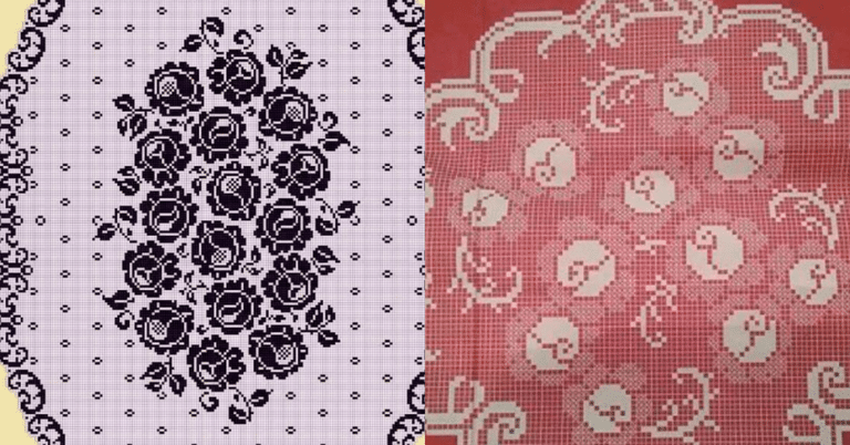 Crochê Filé - Centros de Mesa Belíssimos com Gráfico