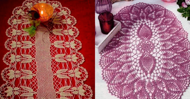 Álbum com Caminhos de Mesa em Crochê com Gráficos Grátis
