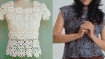 Blusas de Crochê Feminina para o Verão 2024 com Gráficos