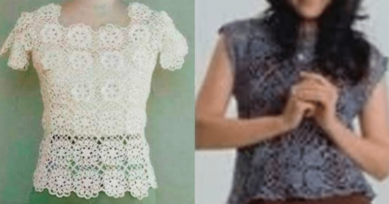 Blusas de Crochê Feminina para o Verão 2024 com Gráficos