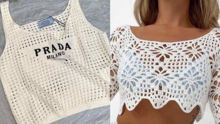 Cropped de Crochê PRADA com Gráfico e Video e Mais 6 Ideias