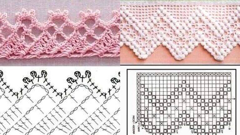 Bicos de Crochê: 20 Gráficos e Tutorial para Iniciantes Bem Simples