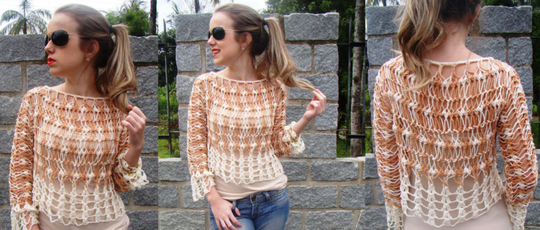Faça Você Mesmo: Tutorial Completo para Fazer uma Charmosa Blusa usando Crochê de Grampo