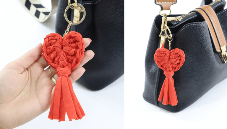 Elegância em Miniatura: Chaveiro de Coração em Crochê com Fio de Malha!