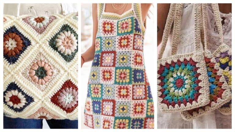 Encante-se com a Versatilidade: Peças Incríveis Feitas com Squares de Crochê