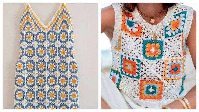 Transformando Square em Estilo: Blusas e Vestidos de Crochê com Gráficos