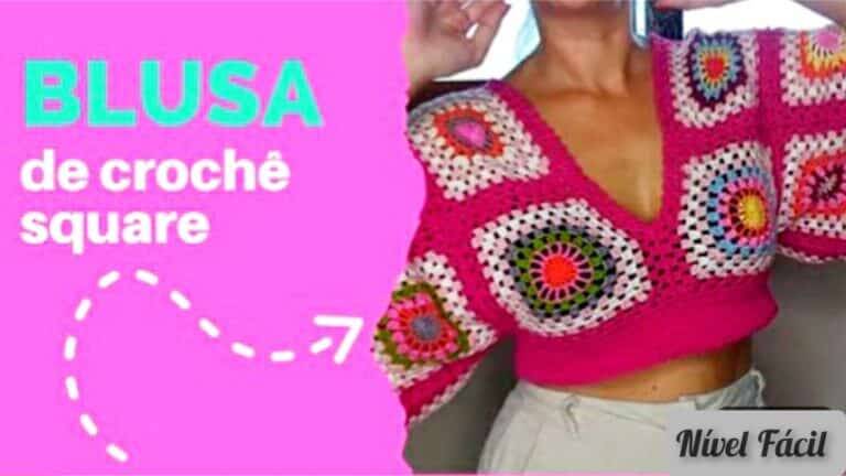Blusa Cropped com Quadradinhos da Vovó – Nível Fácil – Aprenda AGORA!