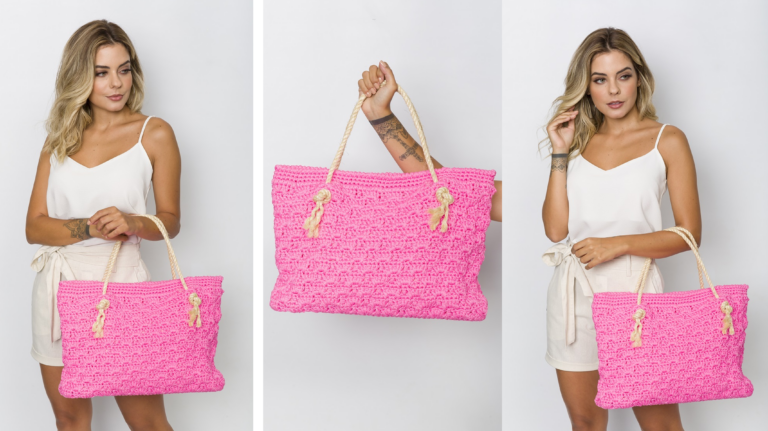 Adicione um Toque Delicado ao seu Look com a Bolsa Tulipa Náutico em Crochê