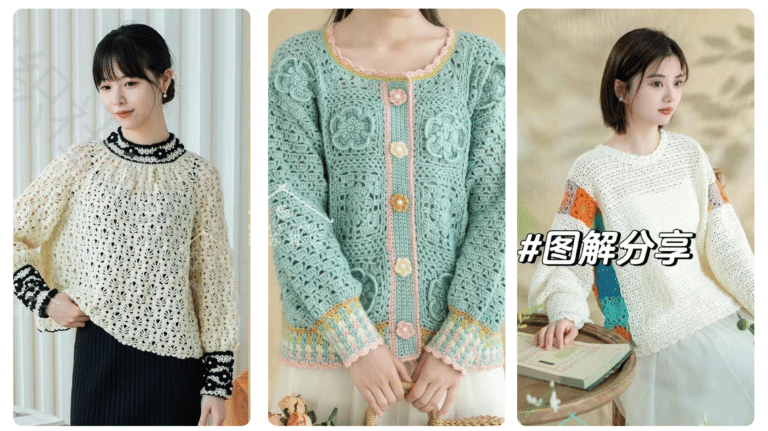20 Blusas de Crochê Delicadas: A Arte dos Gráficos Japoneses!
