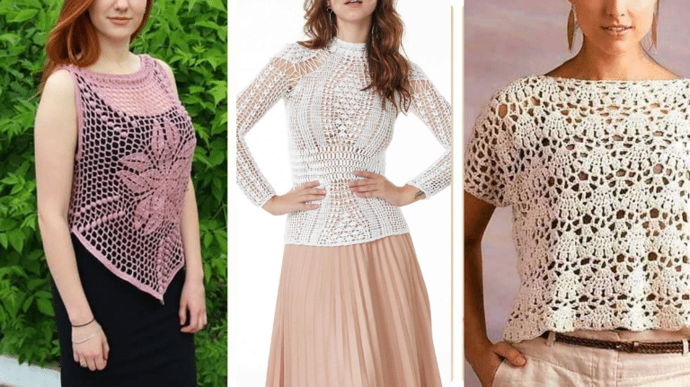 Confira Mais Essas 12 Lindas Blusas de Crochê: Peças Atemporais que Encantam! Parte 2