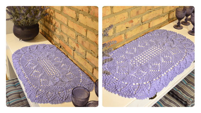 Deslumbre sua Casa com o Elegante Trilho de Mesa Lavanda de Crochê