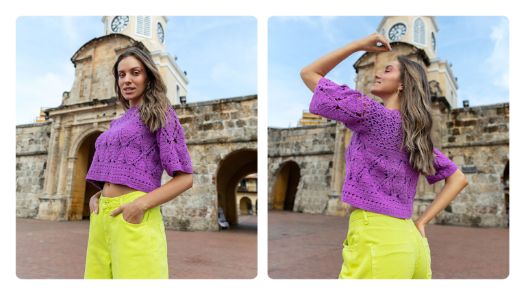 Blusa Roxo Cítrico: Delicadeza e Estilo em Crochê Moderno!