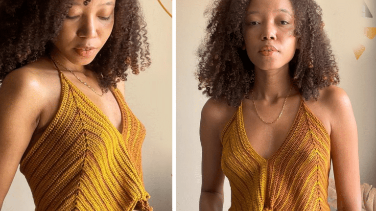 Adicione um Toque de Charme ao seu Verão com a Regata de Crochê Feminina Amarelo Mostarda