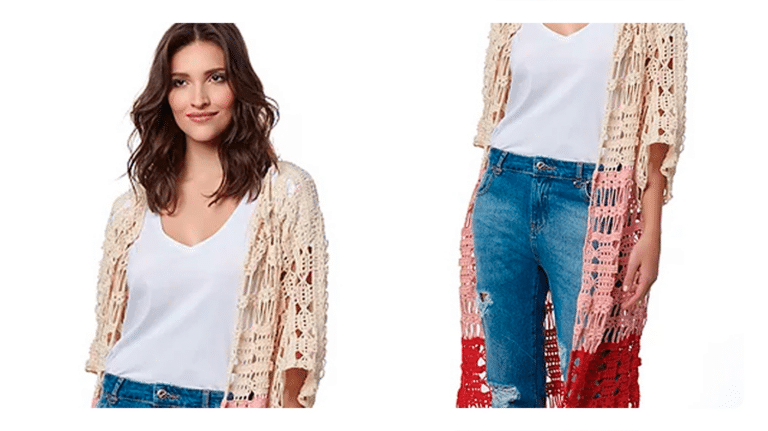 A Modernidade Aconchegante do Cardigan de Crochê Block