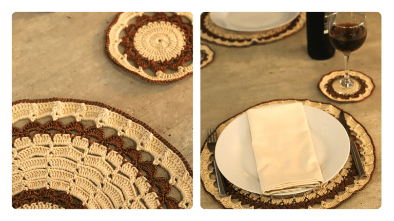 Crochê de luxo: Sousplat Porcelana de Crochê!