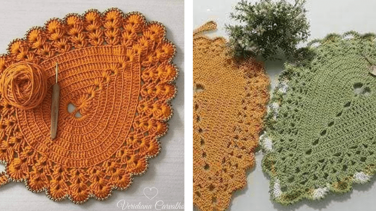 Voces precisam ver isso: Varios Sousplat em Formato de Folha para Crochetar!